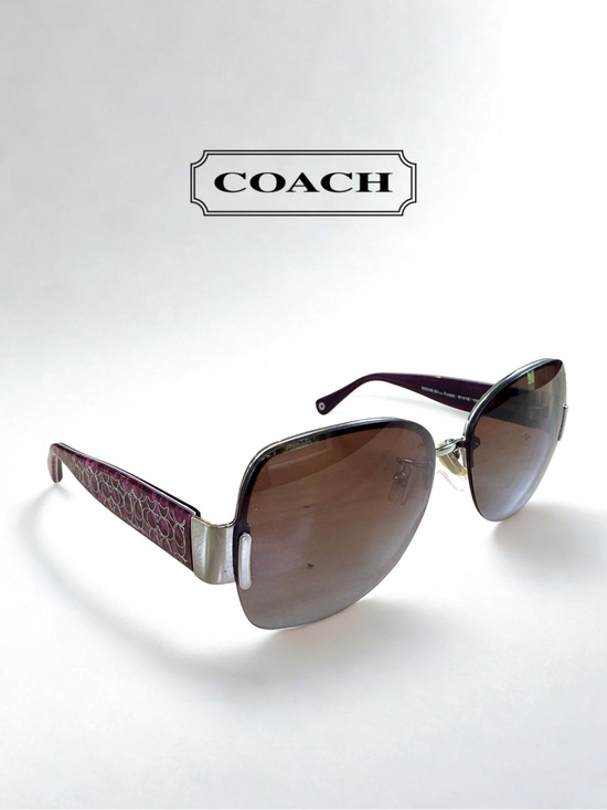 Coach Accessories - COACH Brandi Silver Purple Butterfly Sunglasses HC7011 With Case